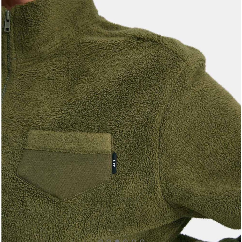 LIT Endorphin Sherpa Pullover in Olive - Picture 3 of 5